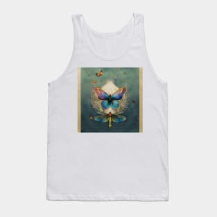 Botanical Watercolor Butterfly Tank Top
